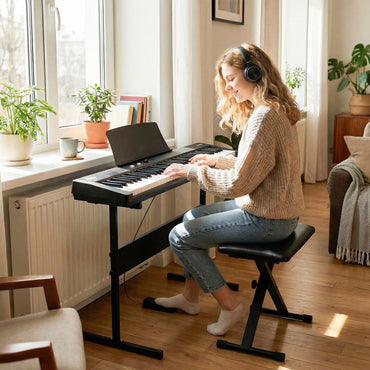 61 Key Digital Piano Keyboard, Electric Piano with Adjustable Stand & Stool
