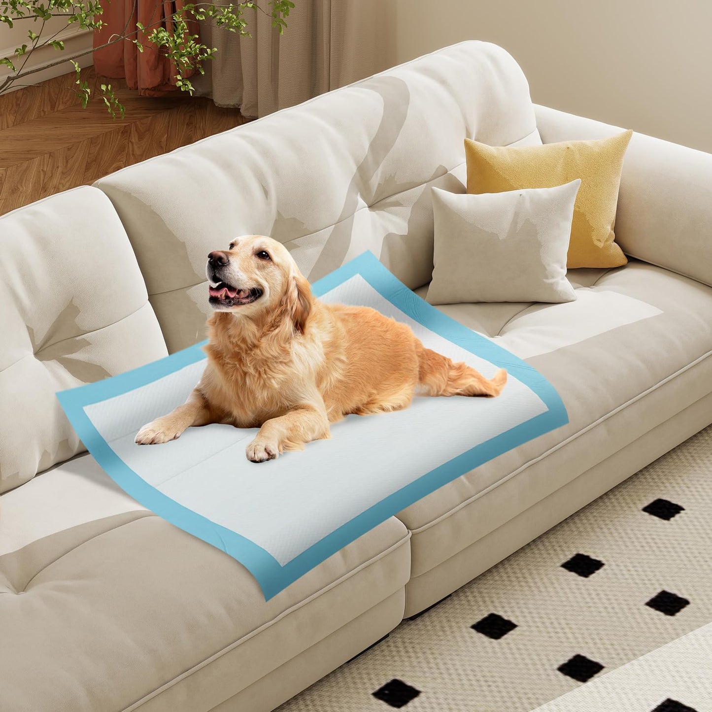Dog and Puppy Pee Pads 90 x 90 cm(100 Counts) 6-Layer Leak-Proof Pet Pads