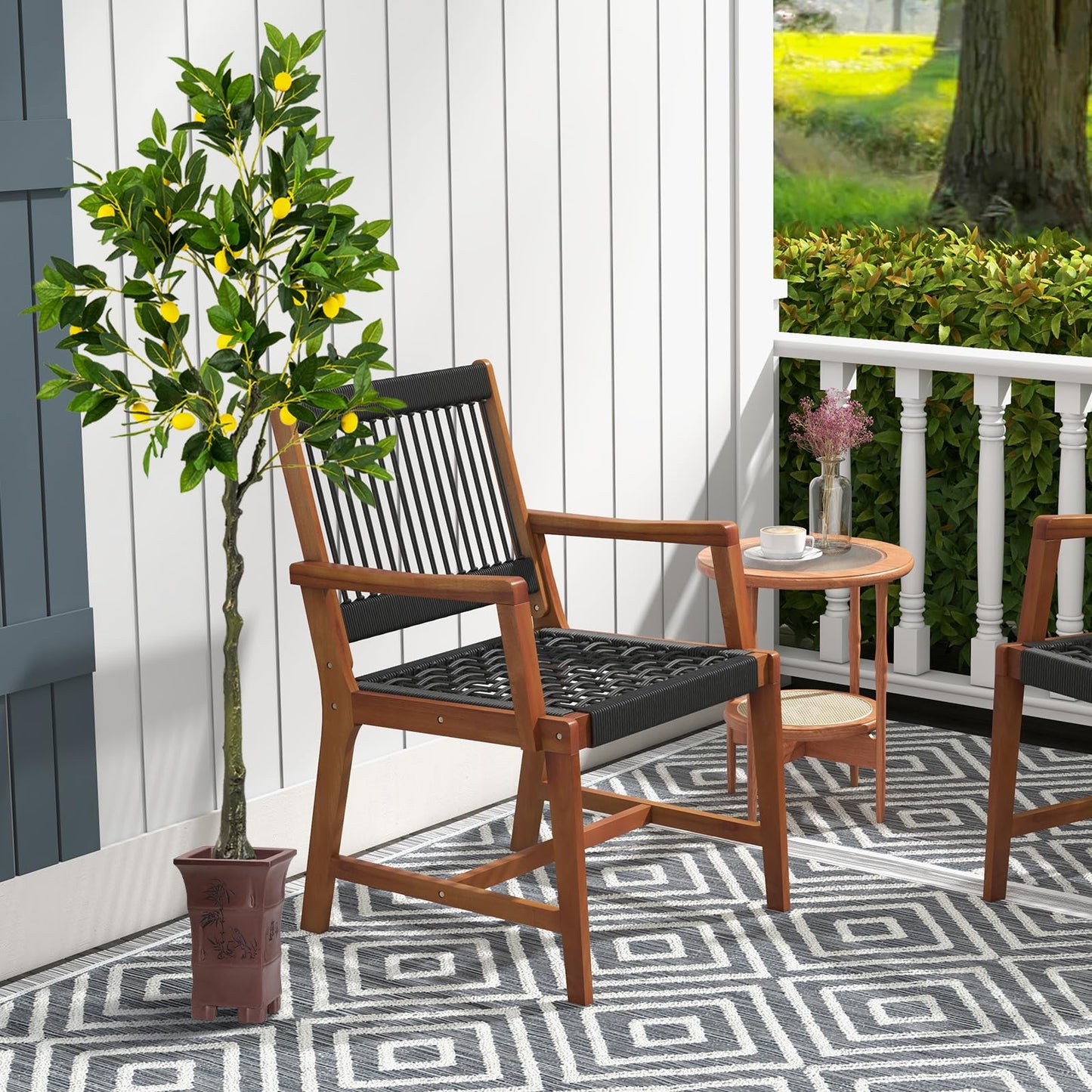 160cm Tall Fake Lemon Plant with Lemon Fruits and Cement Pot