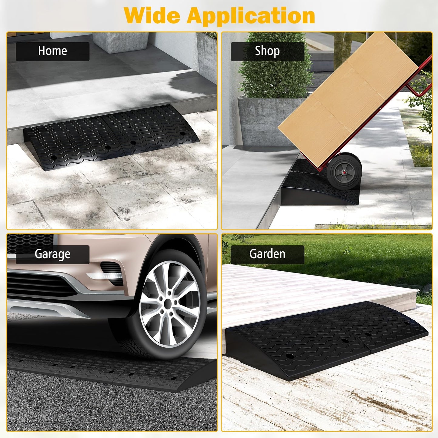 Heavy Duty Curb Ramp Set with 4 Expansion Bolts