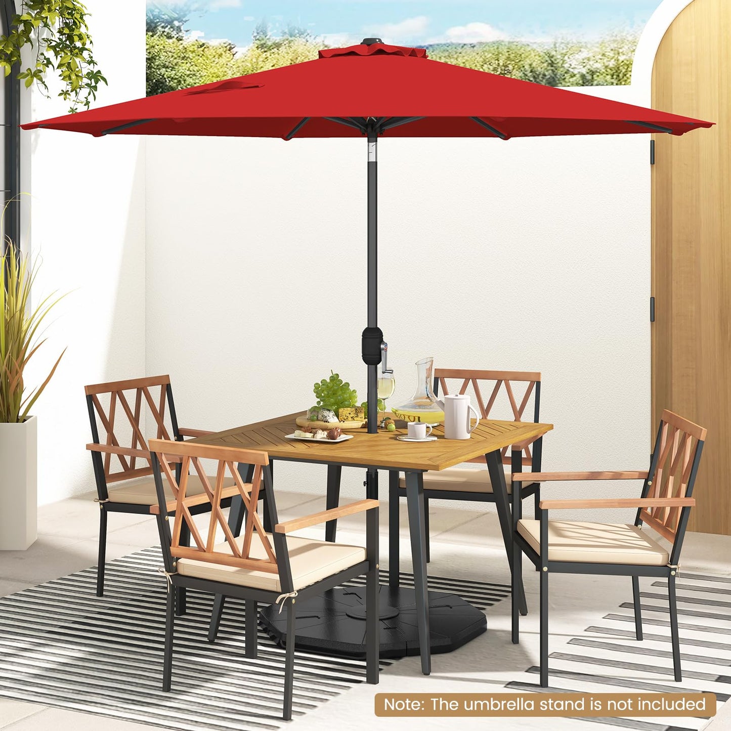 2.7m Waterproof Patio Umbrella with Tilt & Crank Handle