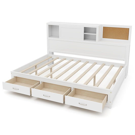 Daybed Frame with 3 Storage Drawers