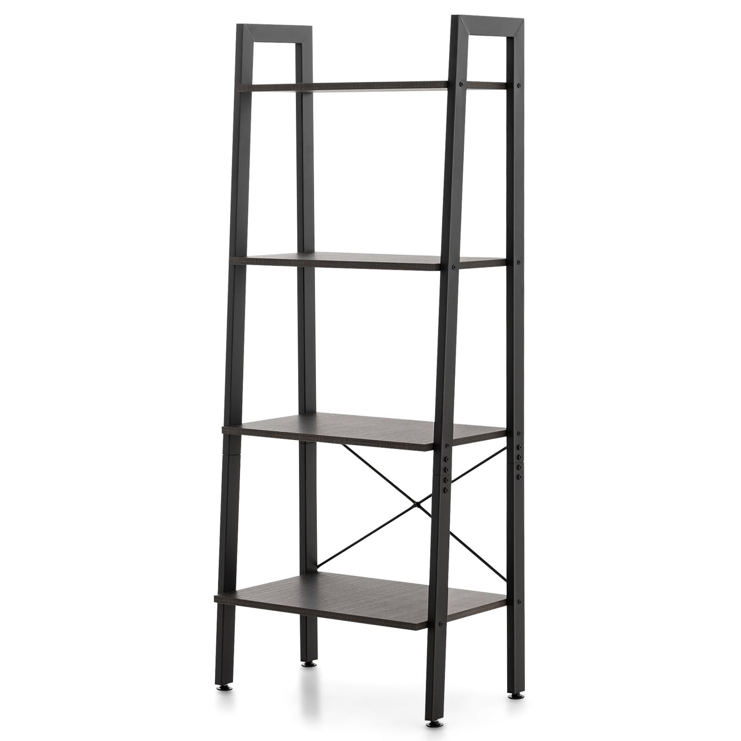 4-Tier Bookshelf with Metal Frame