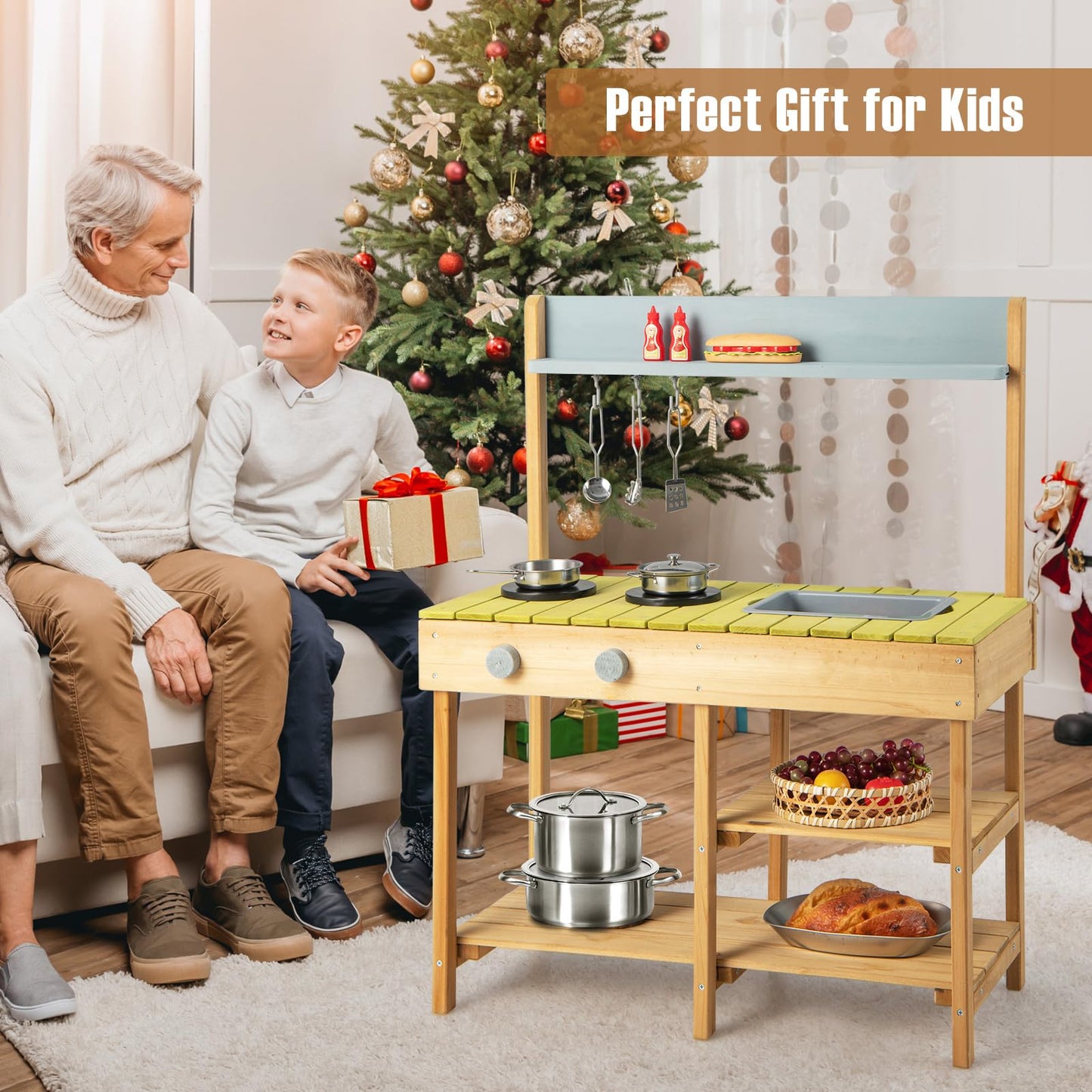 Outdoor Mud Kitchen Set with Removable Water Box