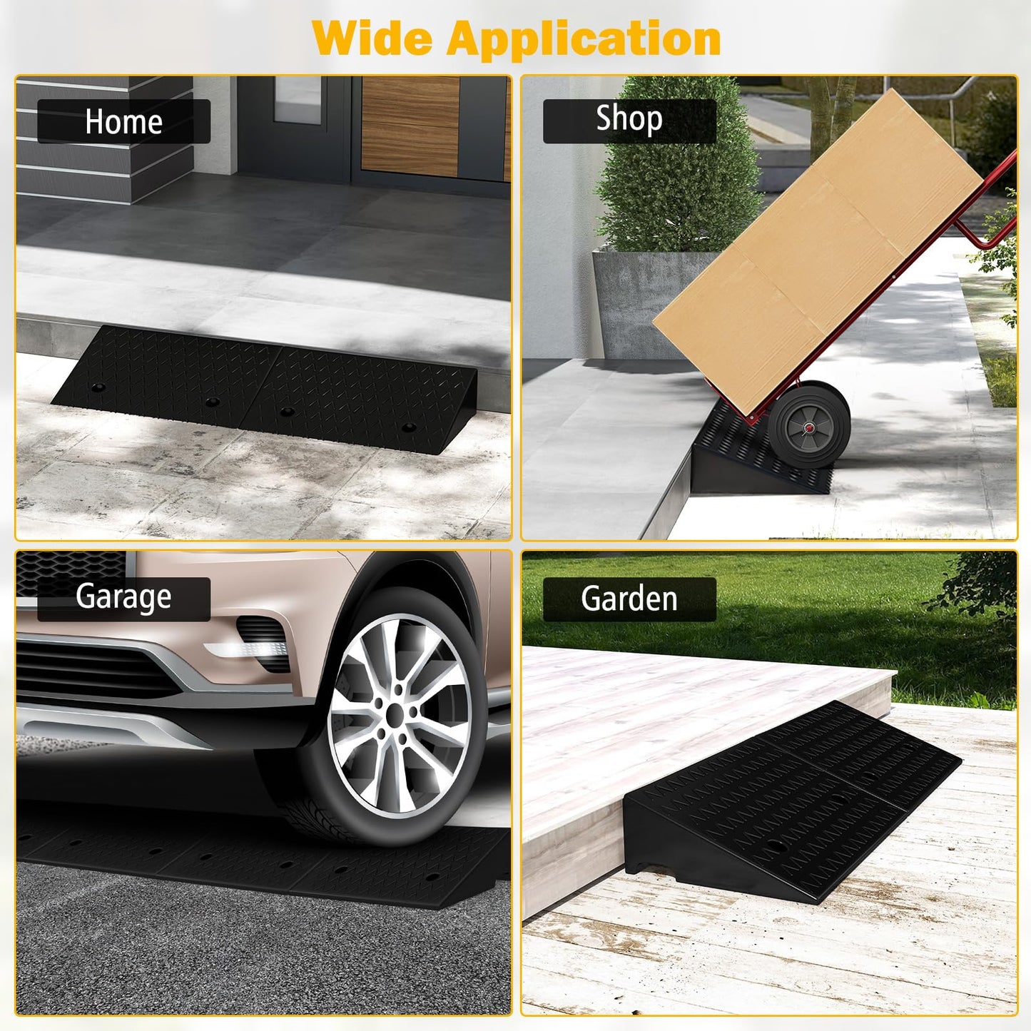 Heavy Duty Curb Ramp Set with 4 Expansion Bolts