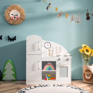 Wooden Pretend Role Play Kitchen Chef Cooking Playset for Boys Girls