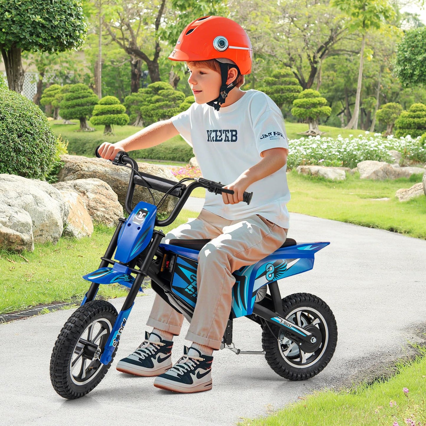 Kids Electric Motorcycle with Double Battery and Pneumatic Tires