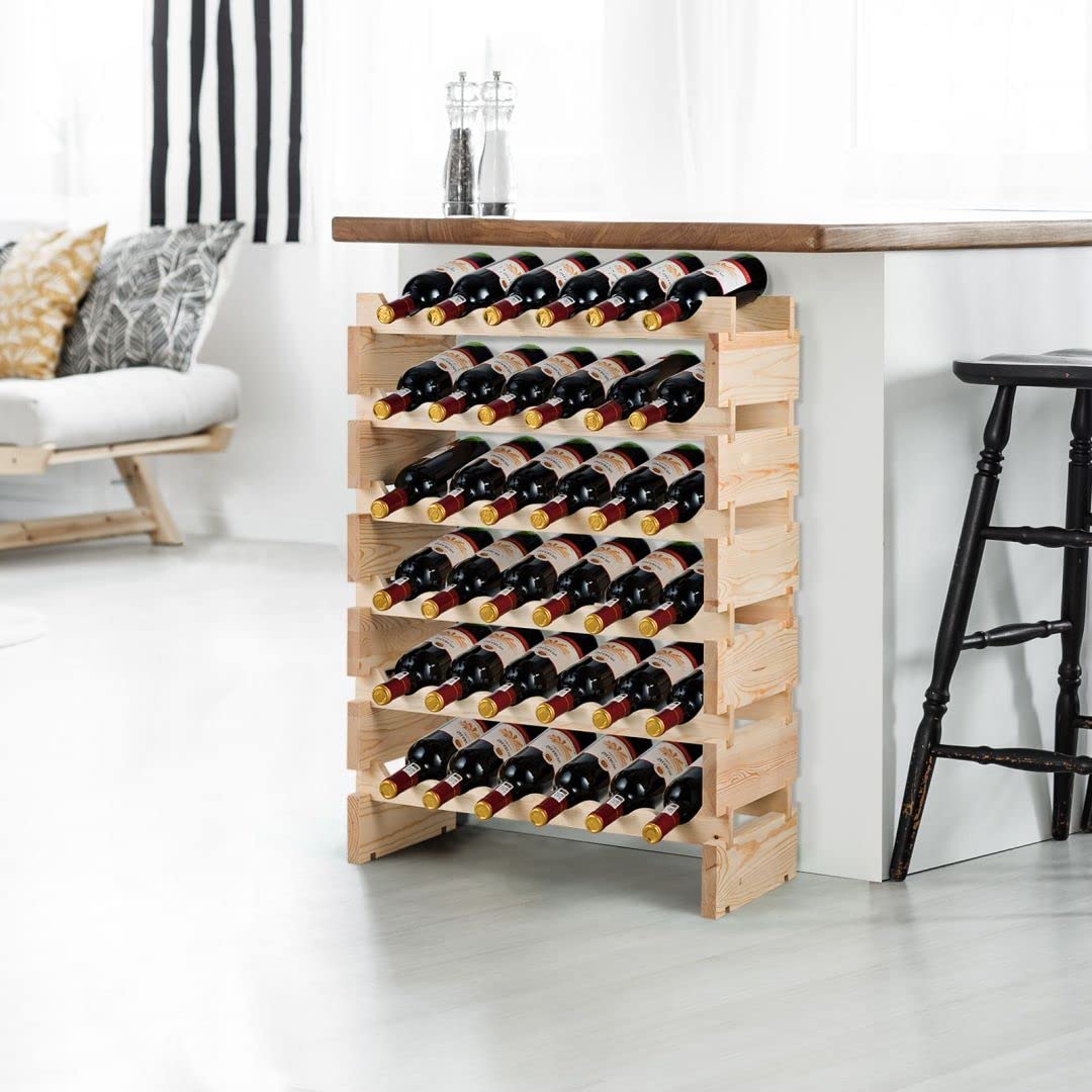 6 Tier Wine Rack with stackable Design for 36 Bottle