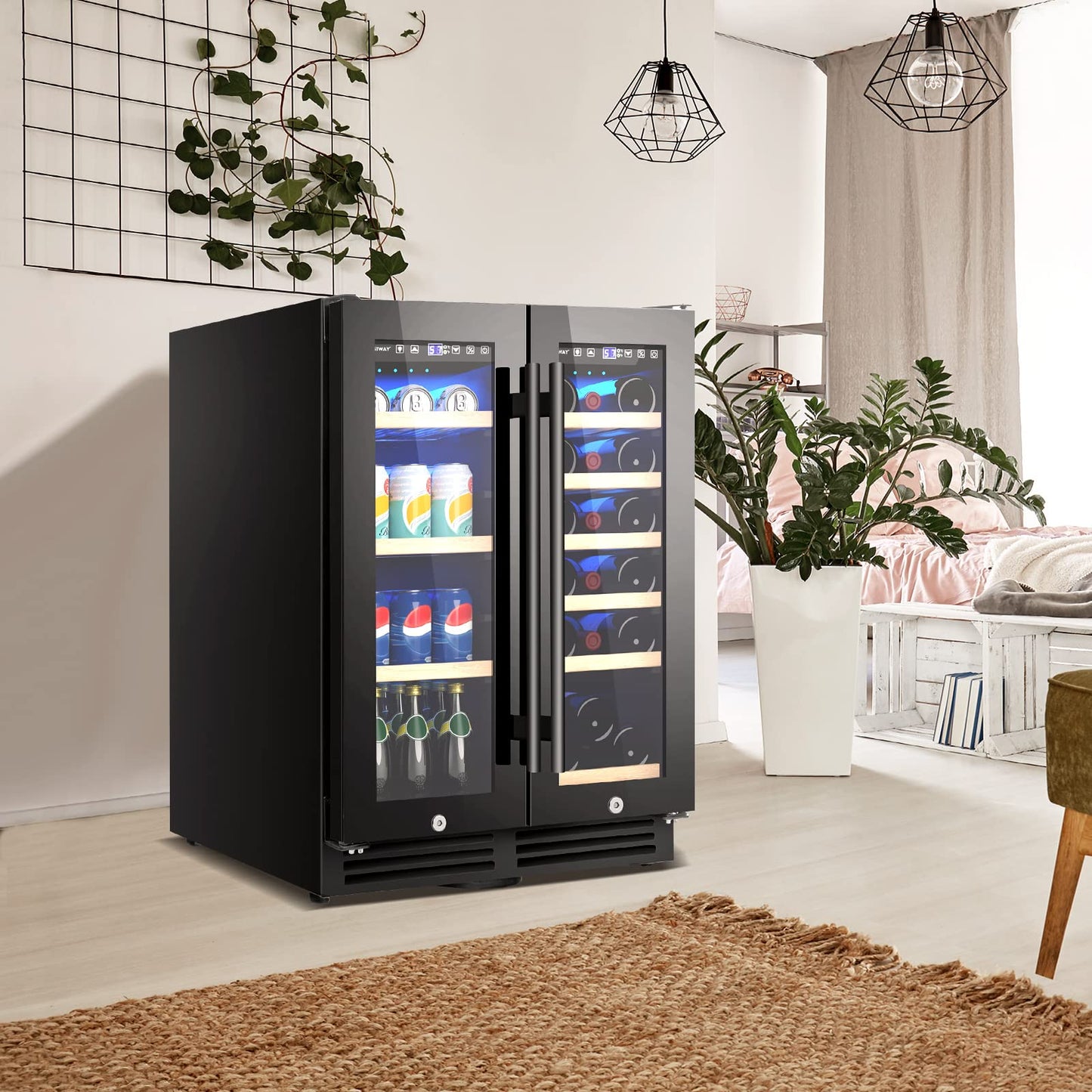 120L Dual Zone Wine Beverage Refrigerator
