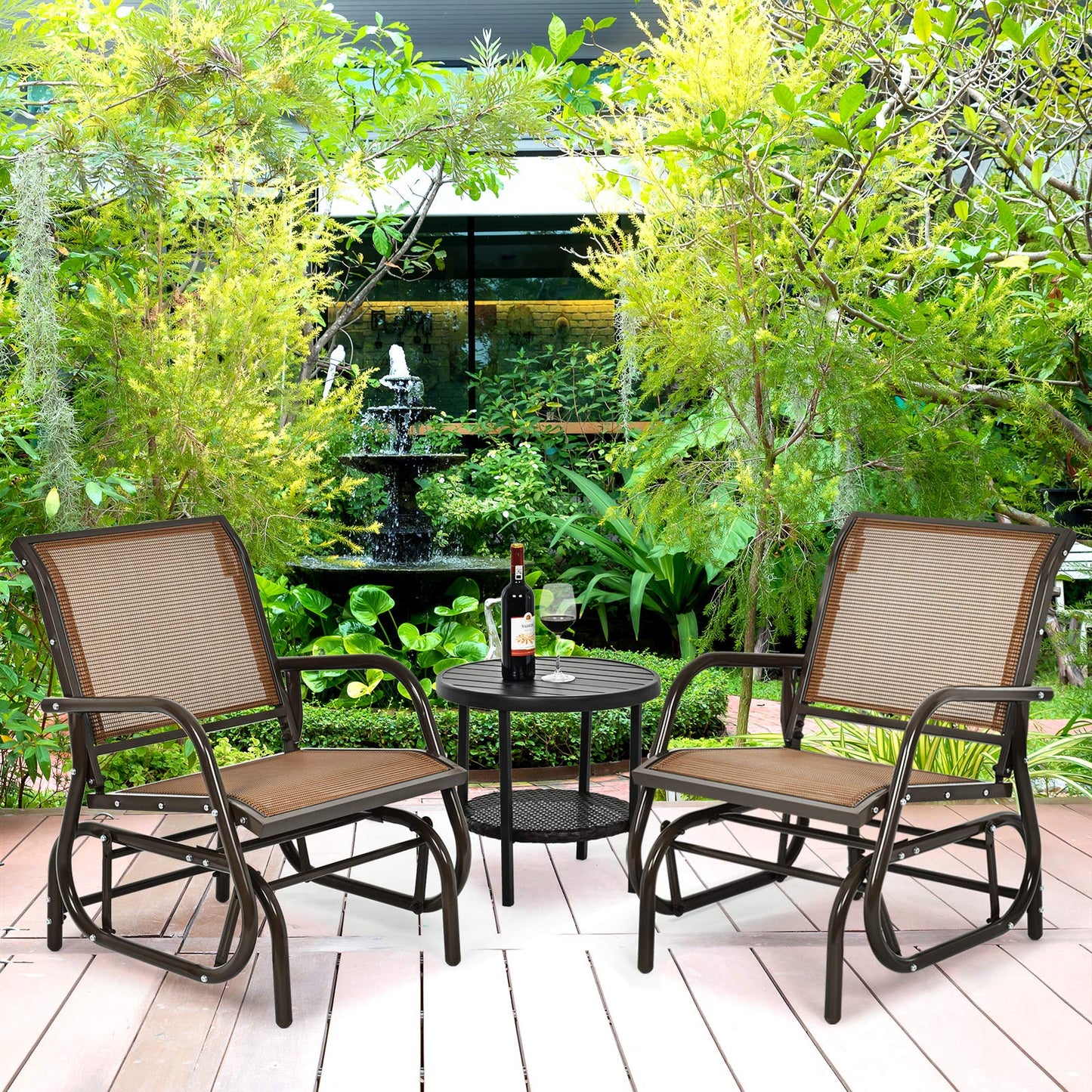 Metal Frame Single Garden Glider Chair