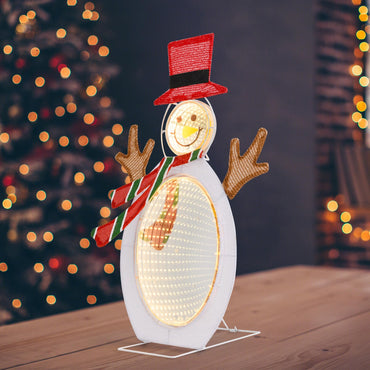 Pre-Lit Snowman with 2 Infinity Tunnel Lights and Top Hat