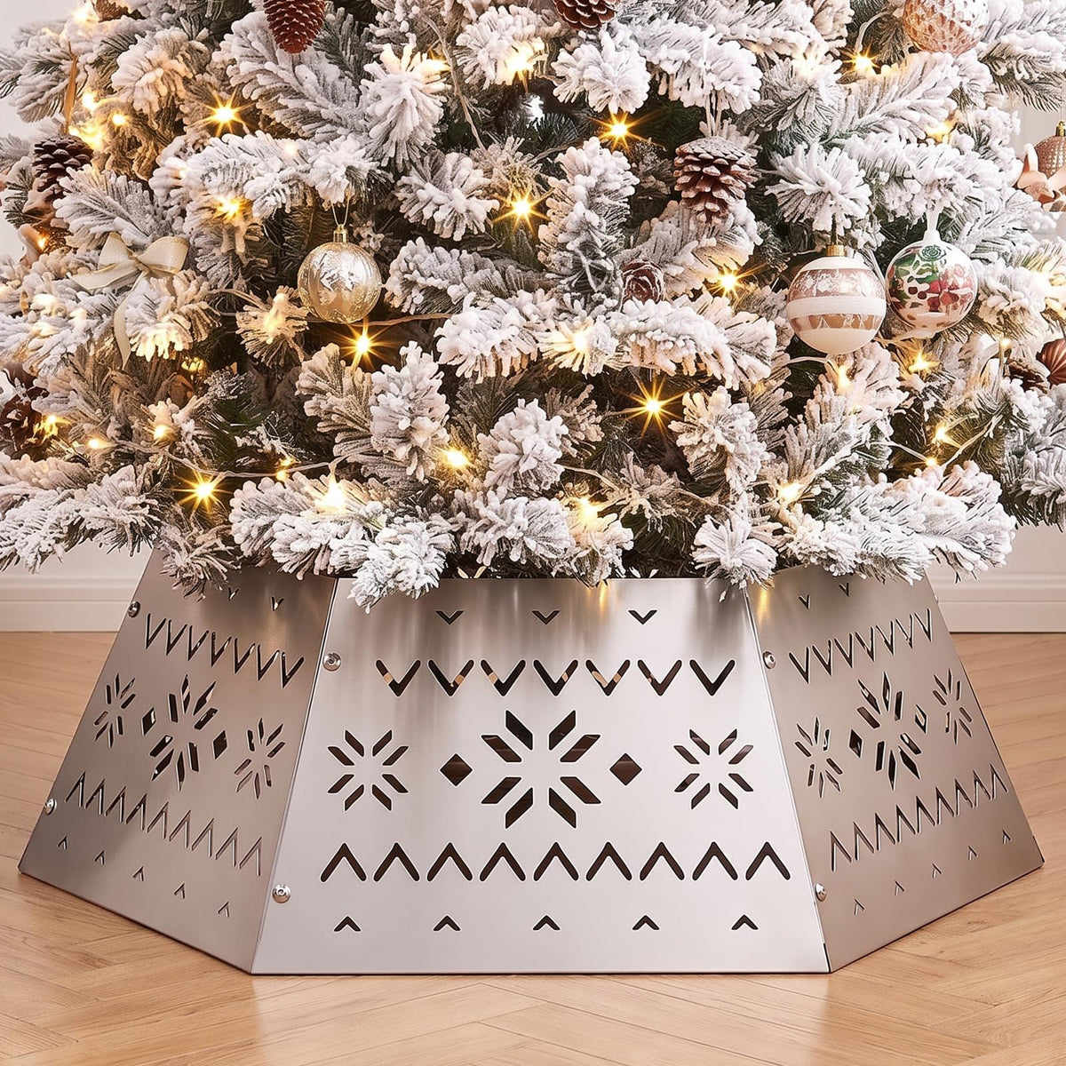 71cm Silver Metal Christmas Tree Collar