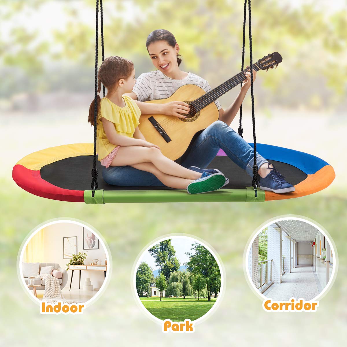 60 inch Kids Nest Swing with Adjustable Hanging Ropes
