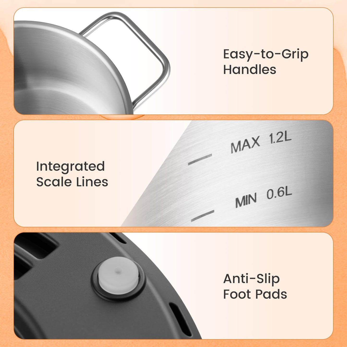 Electric Fondue Pot Set 1200W Fondue Maker with Removable Stainless Steel Pot