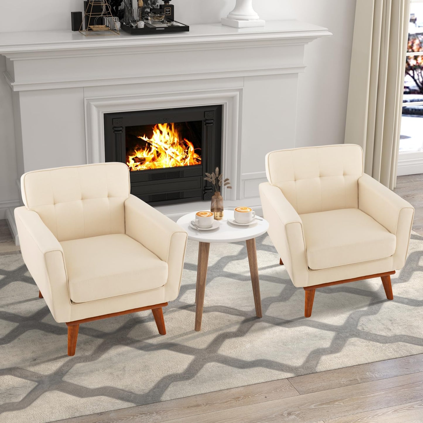 Modern Accent Armchair with Removable Padded Seat Cushion