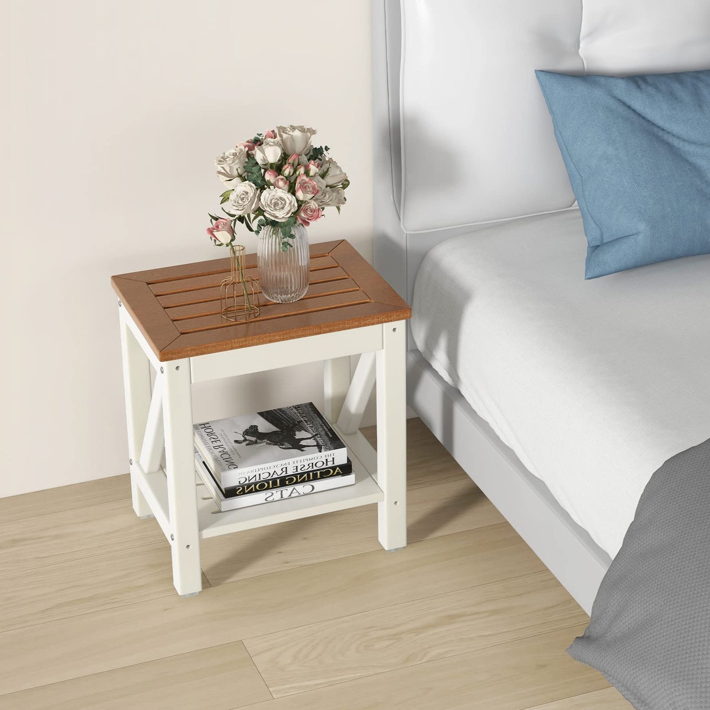 Shower Stool, HDPE Slatted Bathtub Shower Chair with Anti-Slip Foot Pads