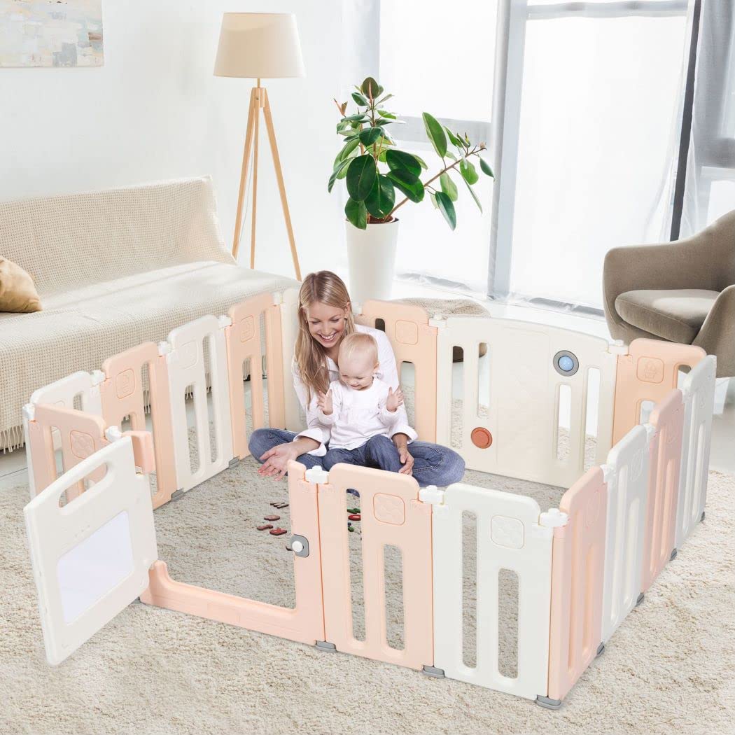 Plastic Infants Play Pen with Whiteboard and Rotatable Ball