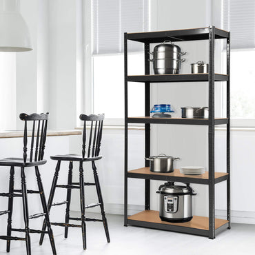 5-Tier Storage Rack with Boltless Shelving and Adjustable Shelves