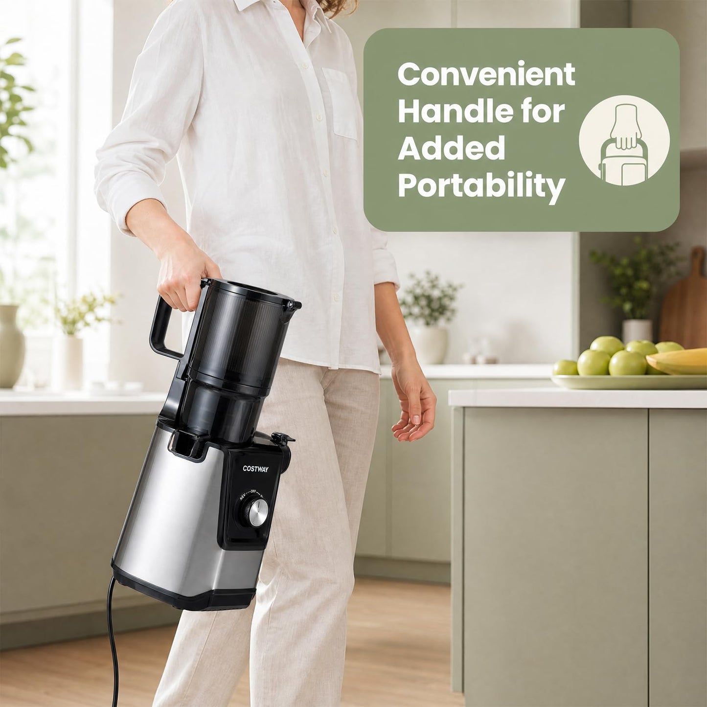 Cold Press Juicer Machine, Self-Feeding Juicer