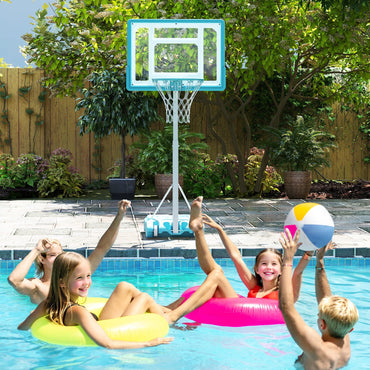 Pool Basketball Hoop Poolside Basketball Goal with 83 cm Shatterproof Backboard