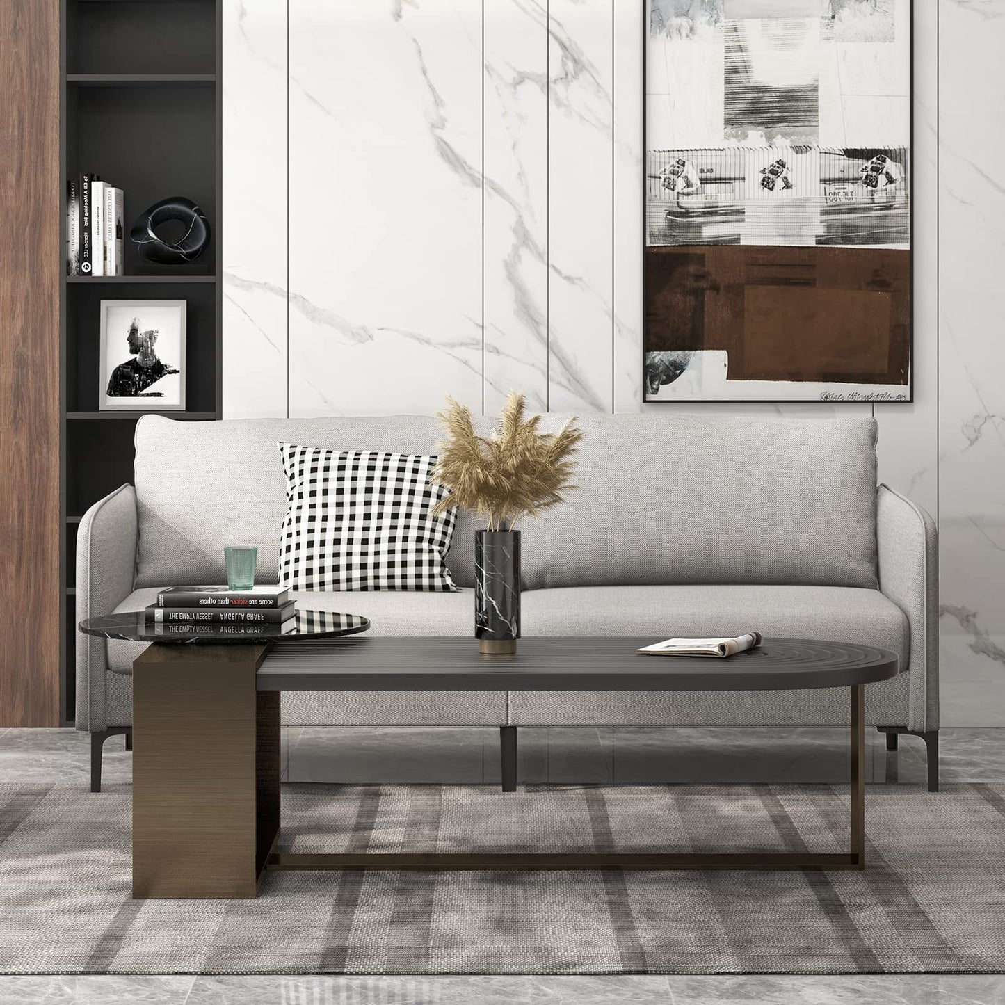 Modern Loveseat 3-Seater Upholstered Sofa with Washable Cushion Covers