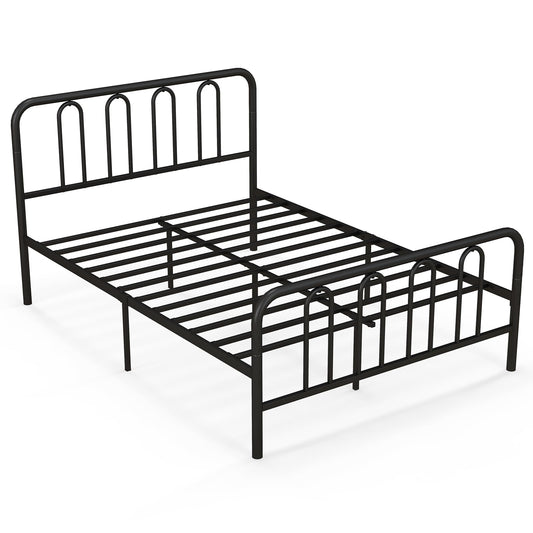 Double/King Size Metal Bed Frame, 4FT6/5FT Platform Bed Frame with Headboard
