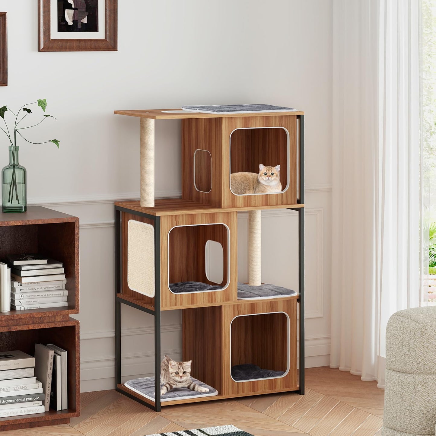 133cm Multi-level Cats Climbing Tower with Scratching Posts