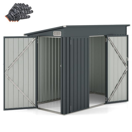 Outdoor Storage Shed Garden Tool House with 2 Doors