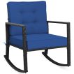 Outdoor Wicker Rocking Chair with Heavy-Duty Steel Frame