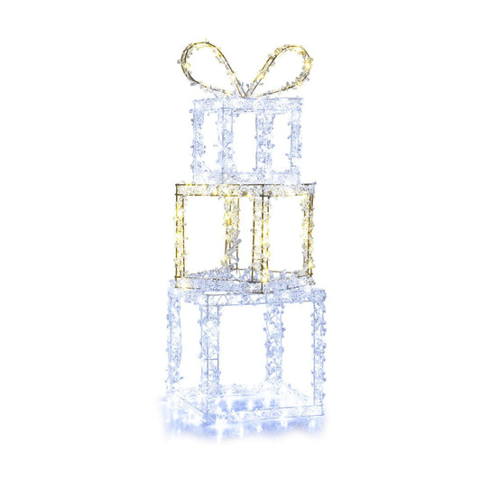 Set of 3 Pre-Lit Christmas Present Box Lights with LED Lights