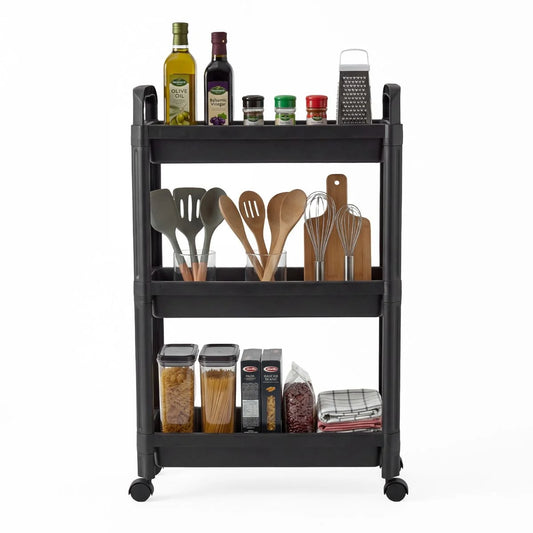 Slim Rolling Storage Cart 3/4-Tier Bathroom Organizer with Handles and Wheels