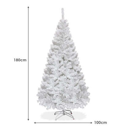 1.5/1.8/2.1/2.4M White Artificial Christmas Tree with Metal Stand