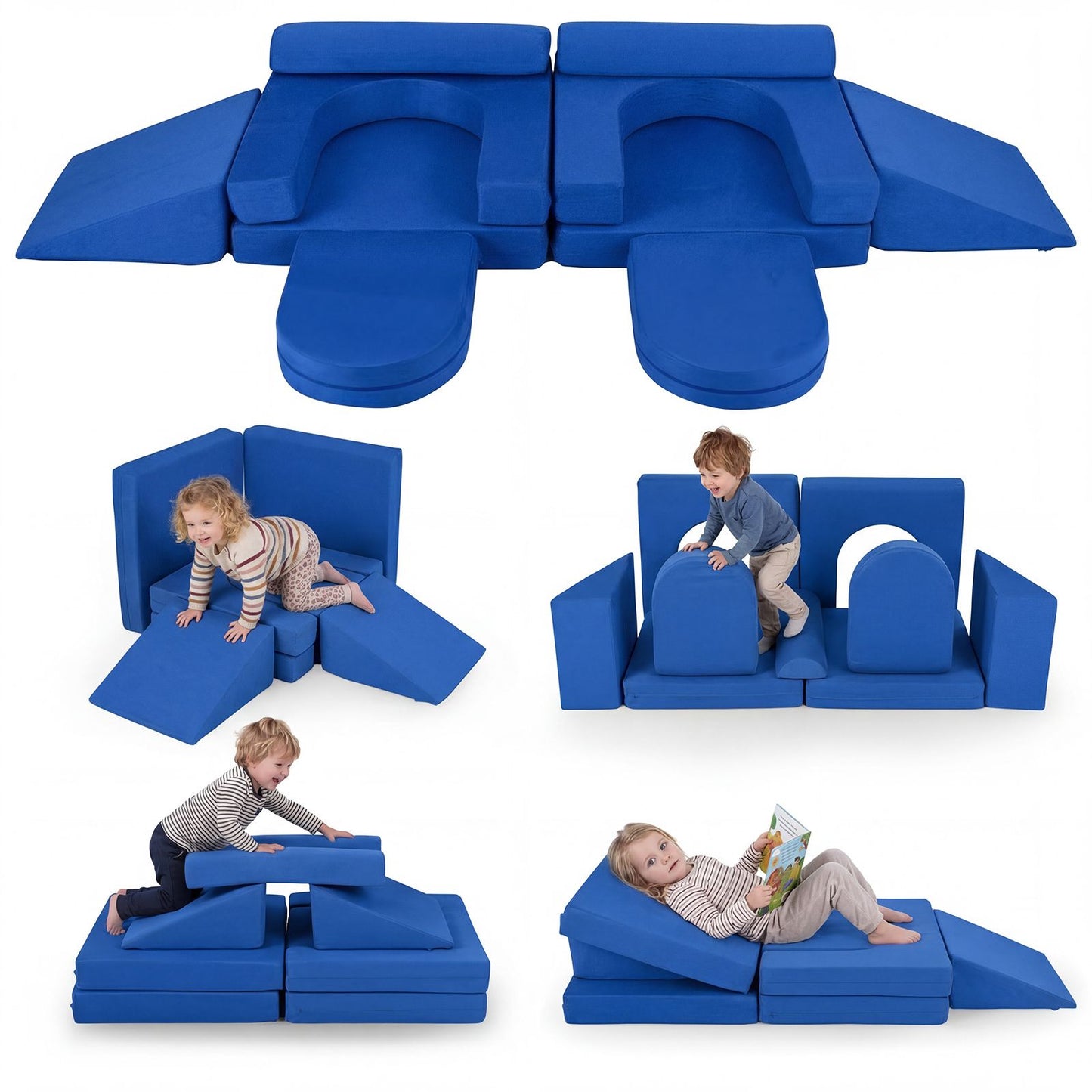 10 PCS Modular Kids Play Couch Toddler Climb and Crawl Foam Playset