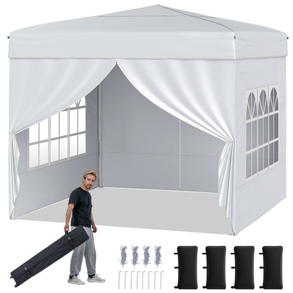 Pop up Gazebo, Outdoor Canopy Tent with 4 Removable Sidewall