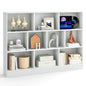 Wooden Cube Bookcase, 3 Tier Open Storage Shelving Unit with 10 Compartments, 140 x 24 x 104cm