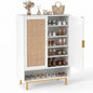 108CM Tall Shoe Cabinet 6-Tier with 2 Doors and Adjustable Shelves