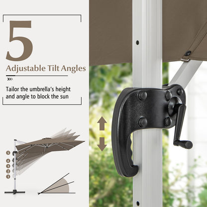 300cm Patio Cantilever Umbrella with 360° Rotation and Adjustable Tilt