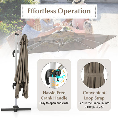 300cm Patio Cantilever Umbrella with 360° Rotation and Adjustable Tilt