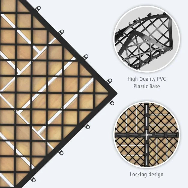 10 PCS Wood Tiles for Terrace and Balcony