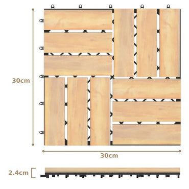 10 PCS Wood Tiles for Terrace and Balcony