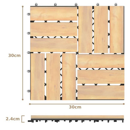 10 PCS Wood Tiles for Terrace and Balcony