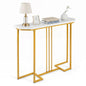 110 CM Narrow Entryway Table with Faux Marble Top for Living Room