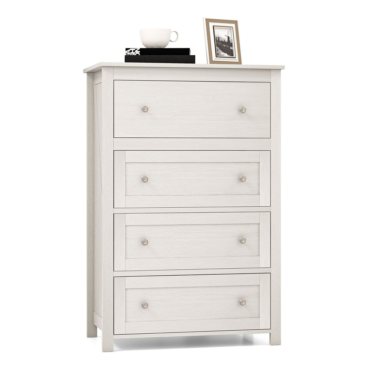 110cm Tall Storage Cabinet Chest of Drawers Clothes Organizer with 4 Drawers