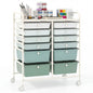 GiantexUK 12 Drawers Storage Trolley, Multipurpose Utility Rolling Cart on Wheels