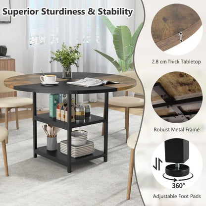 120 cm Dining Table with 2-tone Color-blocked Design