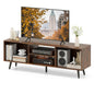 120cm Mid Century Modern TV Stand with Shelves and 5 Metal Legs