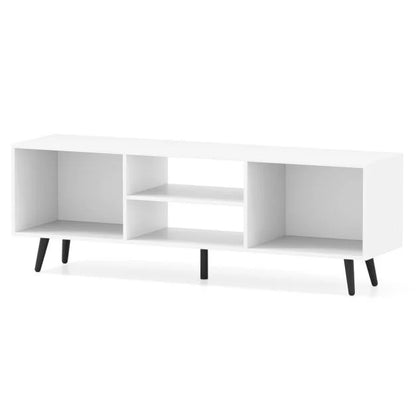 120cm Mid Century Modern TV Stand with Shelves and 5 Metal Legs