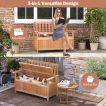 120cm Patio Storage Bench Hardwood Storage Loveseat