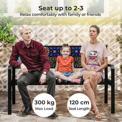127cm Garden Metal Bench with Curved Seat