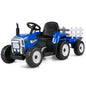 12V Kids Ride On Tractor with Trailer Music and LED Lights